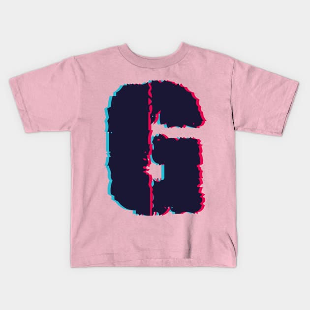 Glitch letter G, distorted letter G Kids T-Shirt by Letter T-shirt